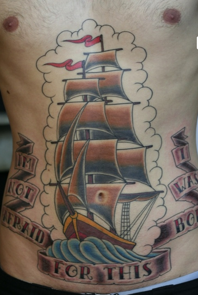 tattoos/ - Ship tattoo with script - 49485